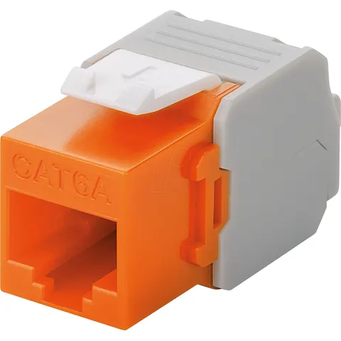 GOOBAY 90690 - Keystone module Cat.6a UTP, RJ45 jack / LSA, orange – image 1