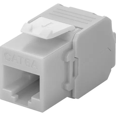 GOOBAY 90693 - Keystone module Cat.6a UTP, RJ45 jack / LSA, gray – image 1
