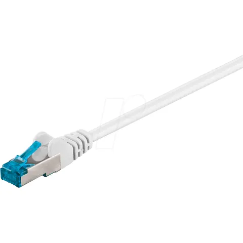 Goobay 1m CAT 6A Patchkabel, S/FTP (PiMF), Weiß – Bild 1