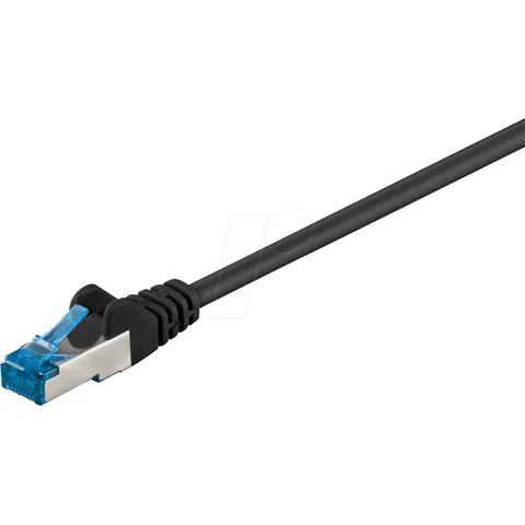 Goobay 30m CAT 6 A Patchkabel, S/FTP (PiMF), schwarz – Bild 1
