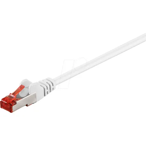 Goobay 2m CAT 6 Patchkabel, S/FTP (PiMF), Weiß – Bild 1