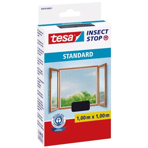 tesa Fliegengitter Insect Stop STANDARD anthrazit 1,0 x 1,0 m – Bild 1