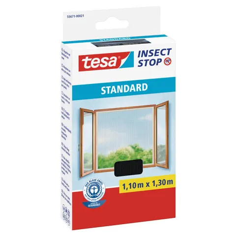 tesa Fliegengitter Insect Stop STANDARD anthrazit 1,1 x 1,3 m – Bild 1