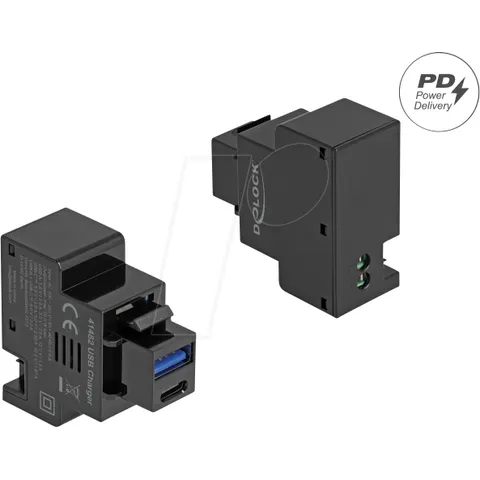 DELOCK 41482 - Keystone Module with USB Type-A and USB Type-C™ Charging Port PD – image 1