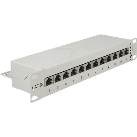 "DELOCK 43308 - 10"" Patch Panel 12 Port Cat.6A grey" – image 1