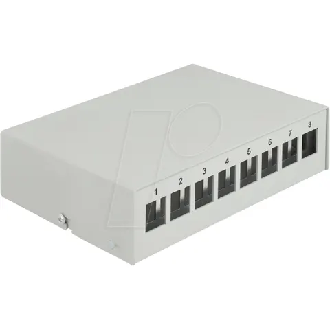 Delock Keystone Patch Panel 8 Port grey – afbeelding 1