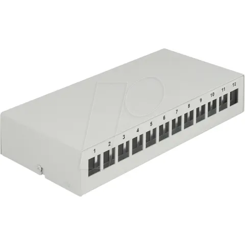 Delock Keystone Patch Panel 12 Port grey – afbeelding 1