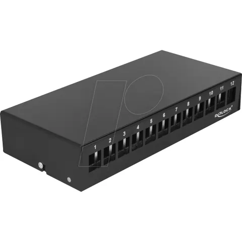 Delock Keystone Patch Panel 12 Port black – afbeelding 1