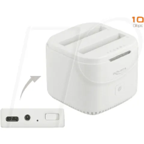 Delock USB Type-C™ 3.2 Docking Station for 2 x 2.5″ SATA HDD / SSD with Clone Function – afbeelding 1