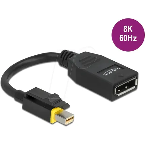 DELOCK mini DP 1.4 > DP Adapter mit Einrastfunktion 8K 60Hz – Bild 1