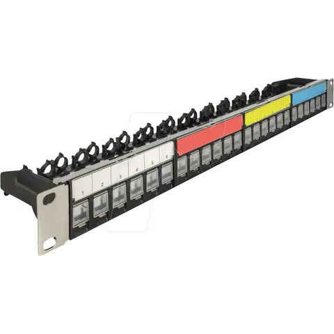 "DELOCK 66921 - 19"" Keystone Patchpanel 24 Port, 1 U, black" – image 1