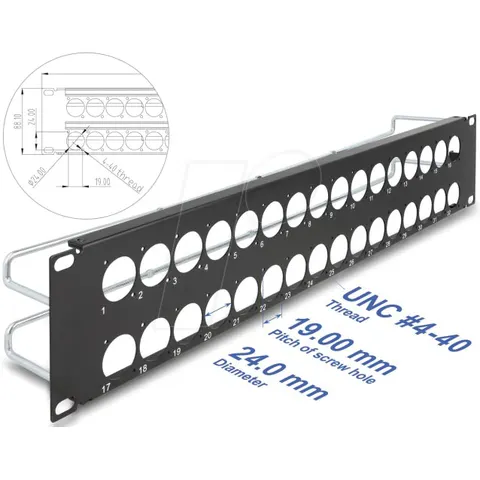 DELOCK 67057 - 19? D-type patch panel 32 port 2 U black – image 1