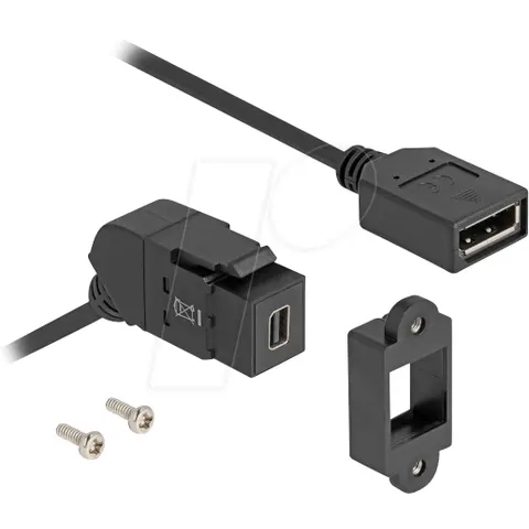 DELOCK 67155 - Keystone module, mini DisplayPort / DisplayPort 45°, with cable – image 1