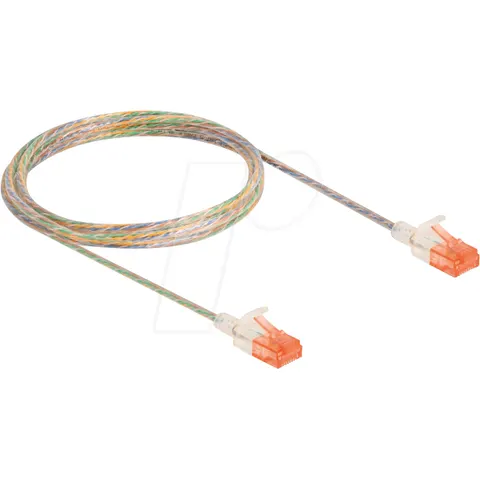 Delock RJ45 Network Cable Cat.6A U/UTP Slim 2 m transparent – afbeelding 1