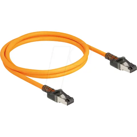 Delock RJ45 Network Cable with USB Type-C™ port finder function Self Tracing Cat.6A S/FTP 1 m orange – afbeelding 1