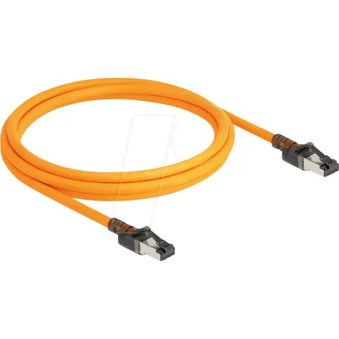 Delock RJ45 Network Cable with USB Type-C™ port finder function Self Tracing Cat.6A S/FTP 2 m orange – afbeelding 1