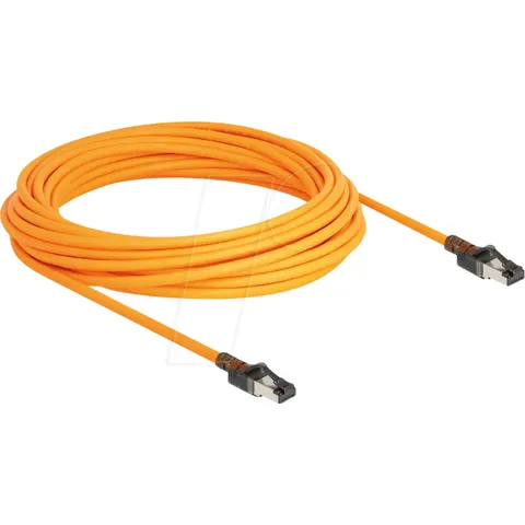 Delock RJ45 Network Cable with USB Type-C™ port finder function Self Tracing Cat.6A S/FTP 10 m orange – afbeelding 1