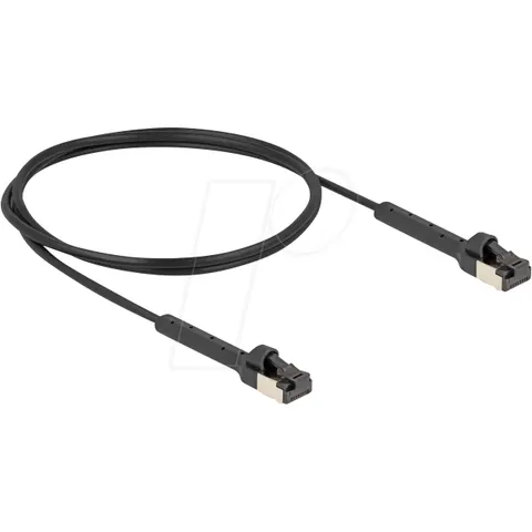 Delock RJ45 Slim Network Cable Cat.6A U/FTP angled black 1 m – afbeelding 1