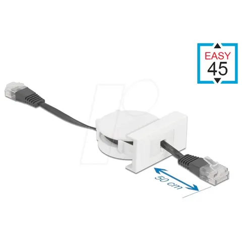DELOCK 81361 - Easy 45 module network retractable cable RJ45 Cat.5e black – image 1