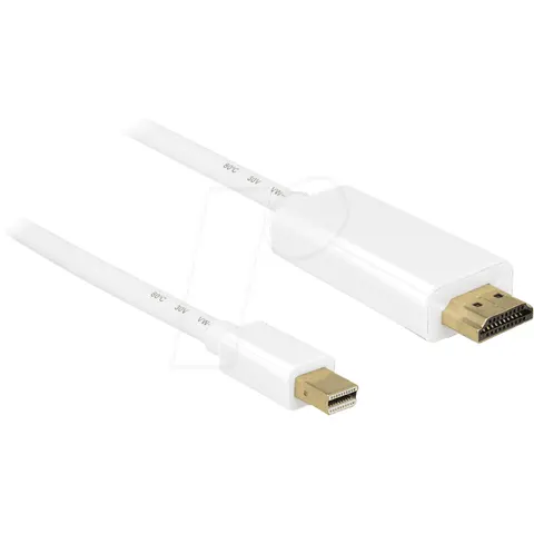 DELOCK 83707 - Mini DisplayPort plug > HDMI-A plug, 2 m, white – image 1