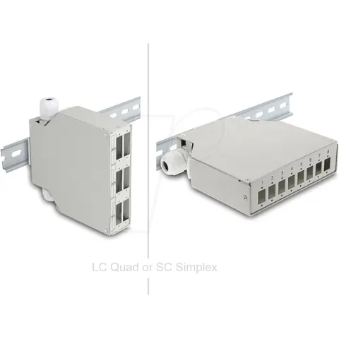 DELOCK 86095 - Fiber optic patch panel, 6-port, SC Duplex, LC Quad, grey – image 1