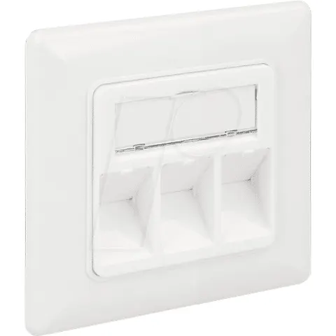 DELOCK 86194 - Keystone Wall Outlet 3 Port compact – image 1