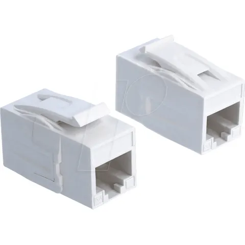 UTP CAT6a 10 Gigabit Keystone module RJ45 - RJ45 / wit – afbeelding 1