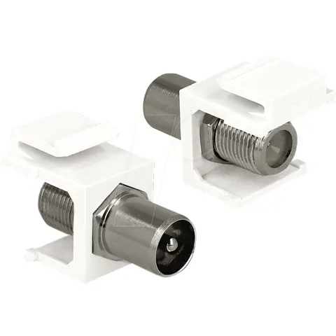 DELOCK 86362 - Keystone module IEC plug > F jack, white – image 1