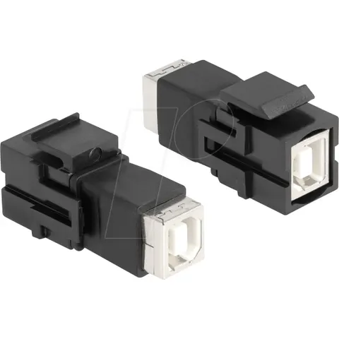 DELOCK 86600 - Keystone Module USB 2.0 Type-B jack to USB 2.0 Type-B jack black – image 1