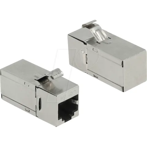 DELOCK 87142 - Keystone module RJ45 jack > jack, Cat.6A, 90° angled – image 1