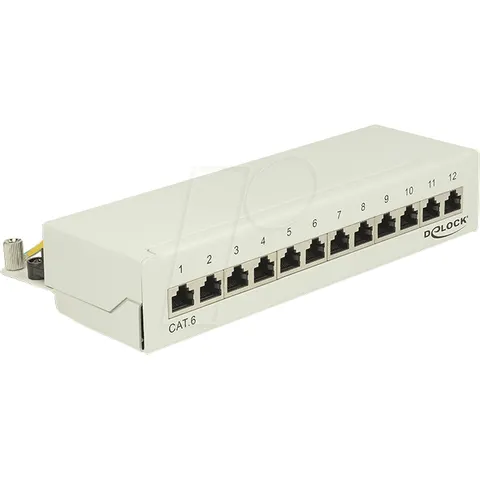 DELOCK 87292 - Desktop Patch Panel 12 Port Cat.6 grey – image 1