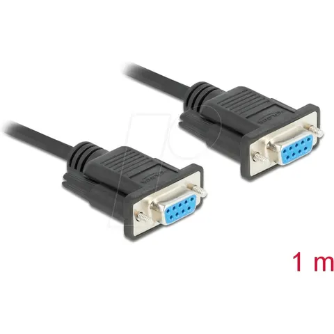DELOCK 87786 - Null modem cable, 9-pin, Bu./Bu., CTS/RTS auto control, 1 m – image 1