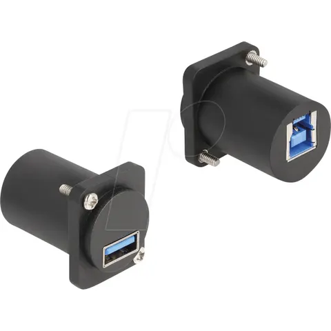 DELOCK 88108 - D-type module USB type-A female / type-B female, black – image 1