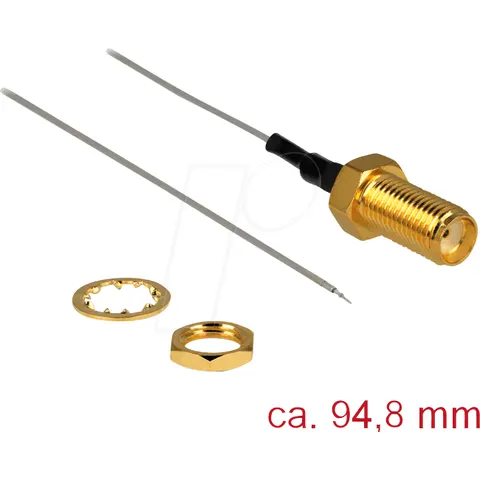 DELOCK 89600 - Antenna Cable, SMA Jack Bulkhead, open end tinned – image 1