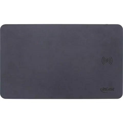 InLine® Mouse pad, wireless charging, 370x225x7mm, black – afbeelding 1