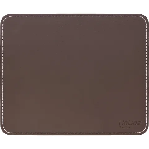 InLine Maus-Pad Premium Kunstleder braun, 255x220x3mm – Bild 1