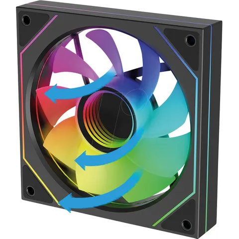 XILENCE XF078 Reverse Gehäuselüfter, mit Infinity-Mirror-Design – schwarz – Bild 1