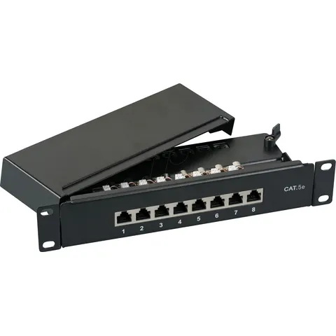 EFB-ELEKTRONIK "EFB 37735SW8 - Mini patch panel STP Cat.5e, 10"" 1U, black" – image 1