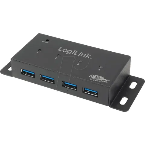 LogiLink UA0149 interface hub 5000 Mbit/s Grey – image 1
