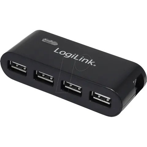 LogiLink UA0085 interface hub USB 2.0 Type-A 480 Mbit/s Black – image 1