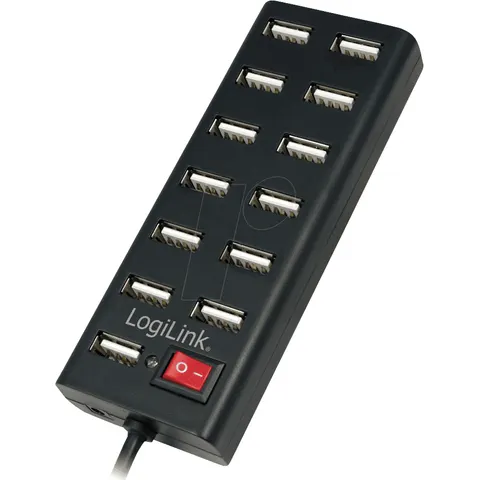 LogiLink UA0126 interface hub USB 2.0 480 Mbit/s Black – image 1