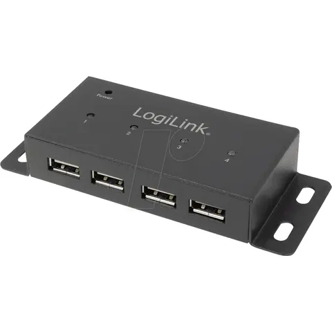 LogiLink UA0141A interface hub 480 Mbit/s Black – image 1