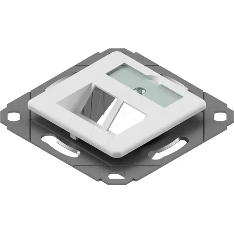 EASYLAN CKVD1D1 - Keystone module holder, preLink / fixLink, 2 port, RAL 9010 – image 1
