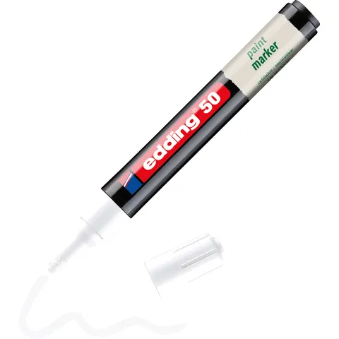 Paintmarker edding 50 EcoLine op waterbasis 2-3mm wit – afbeelding 1