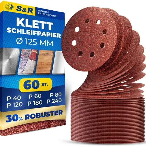 S&R Schleifblatt-Set 60-teilig – rot – Bild 1
