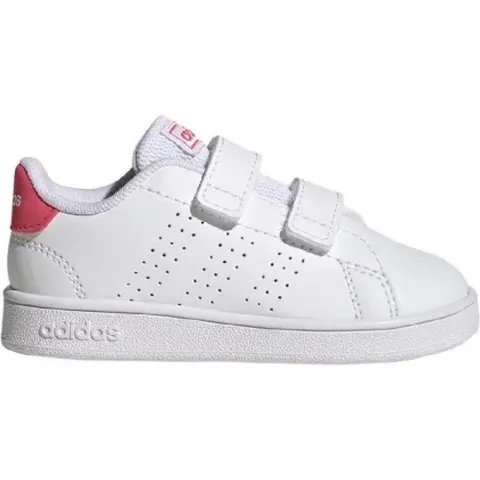 Baskets à scratch bébé - ADIDAS ADVANTAGE blanc/rose – image 1
