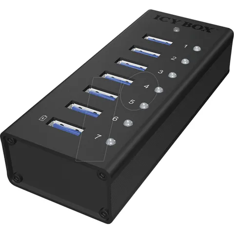 Hub USB B - 7x USB A (Negro) - ICY BOX – imagen 1