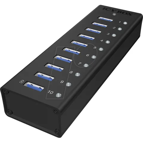Concentrador USB B 3.2 - 10x USB A 3.2 (Negro) - RAIDSONIC – imagen 1
