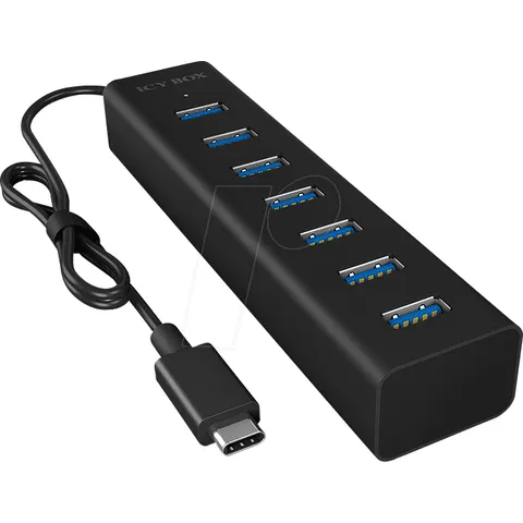 Hub USB C - 7x USB A (Negro) - ICY BOX – imagen 1