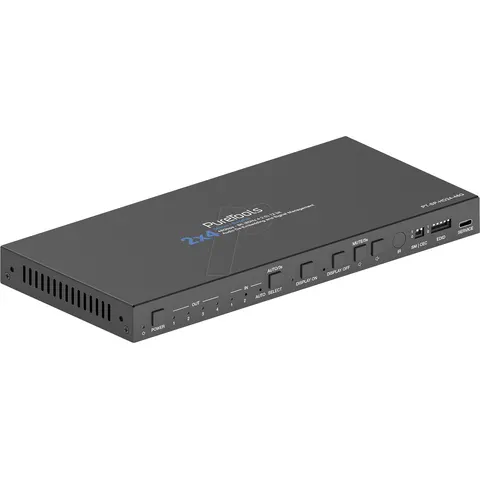 PureTools 2x4 HDMI 2.1 Splitter - 48Gbps mit Scaler und Audio De-Embedding – Bild 1
